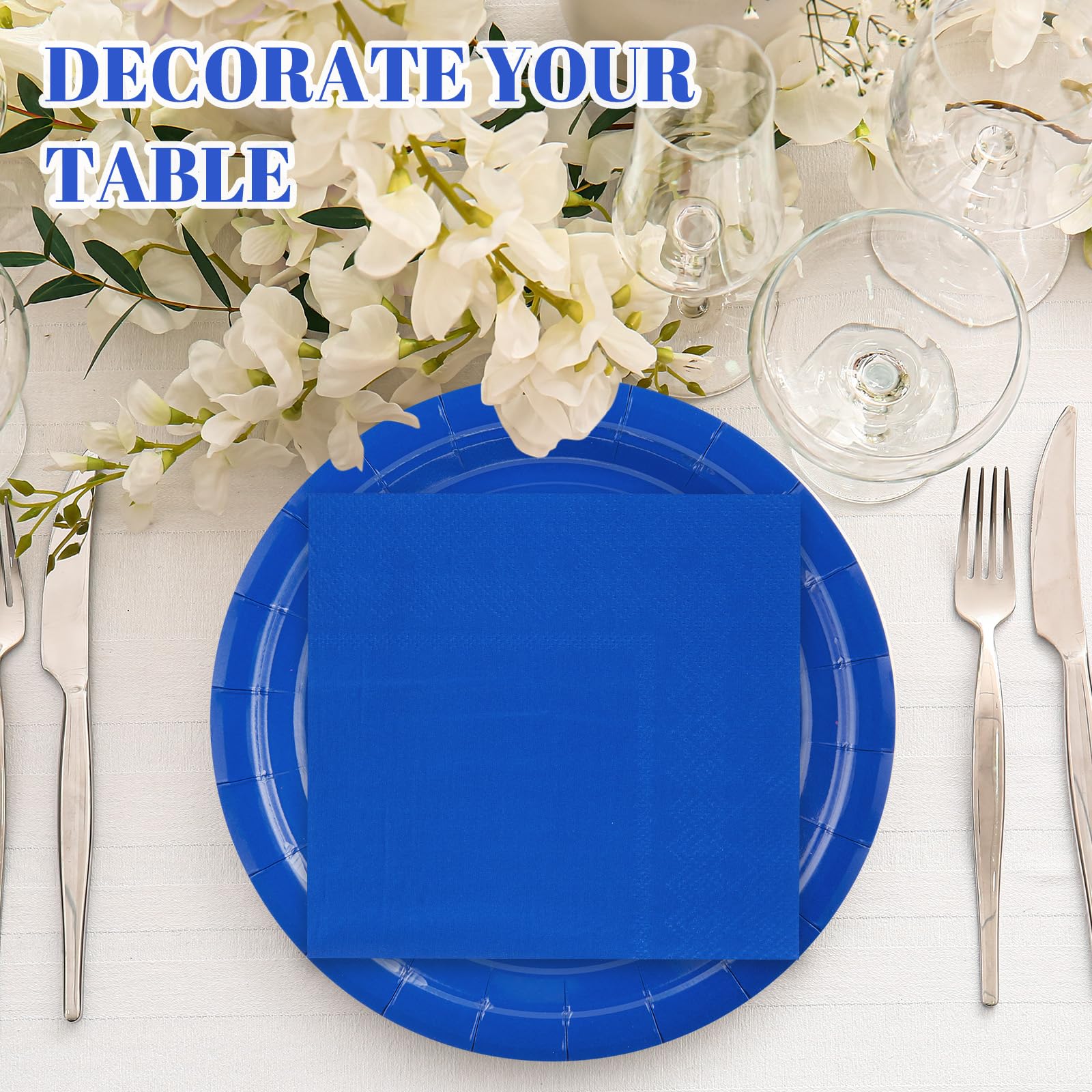 Zhehao 120 Pcs Disposable Paper Plates and Napkins Bulk Birthday Party Decorations 7 inch Disposable Plates for Baby Shower Wedd